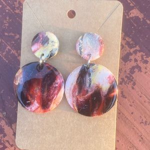 Marbled polymer clay earrings